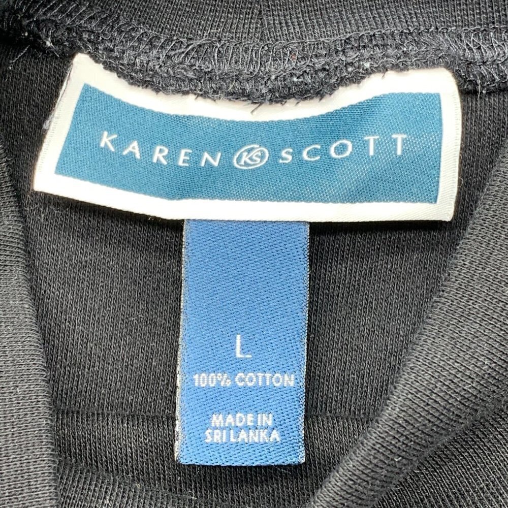 🎉Karen Scott Black Long Sleeve Top - Picture 4 of 6